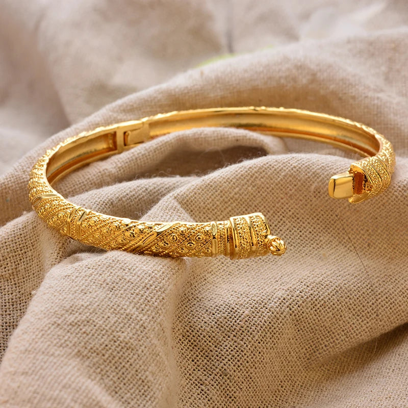 Bracciali Placcati Oro in Stile Dubai per Donne, Gioielli di Lusso per Matrimoni Arabi