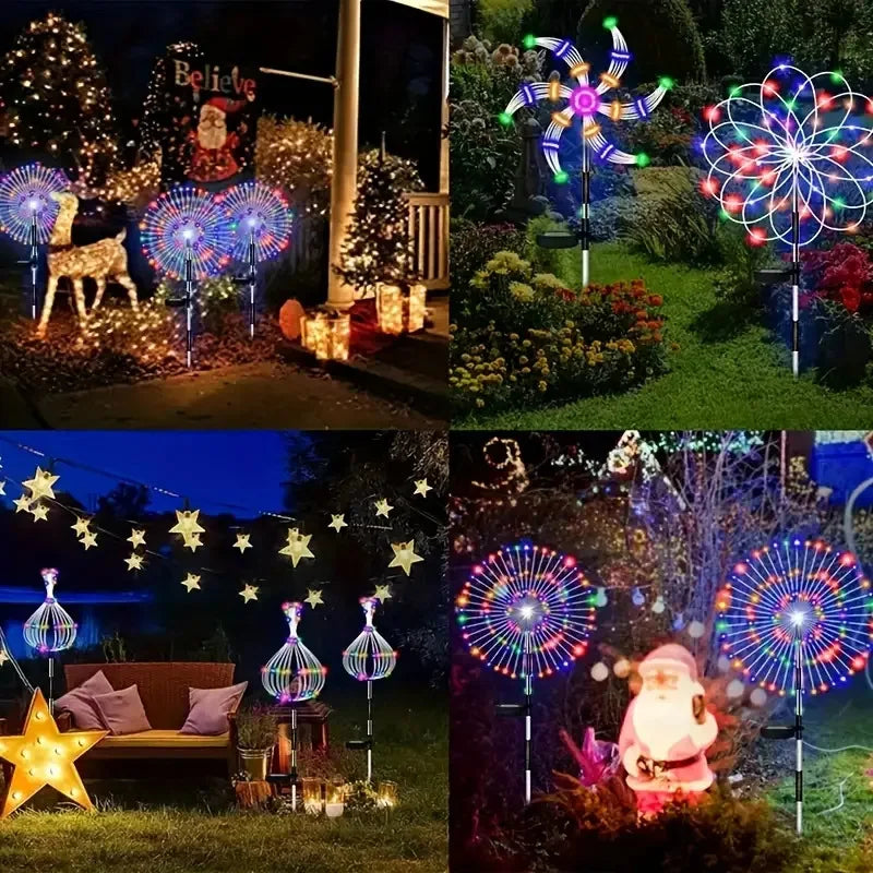 3/1pcs LED Solar Firework Lights Garden Decoration Fairy Lights Waterproof Outdoor Dandelion Lawn Lamp for Garden Lawn Decor