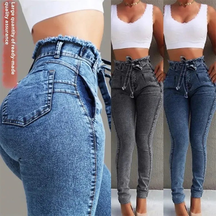 Jeans Donna Trendy in Denim 2024, Stile Streetwear Estivo, Pantaloni in Cotone, Vendita all'Ingrosso, Spedizione Diretta, Abbigliamento di Qualità dalla Fabbrica