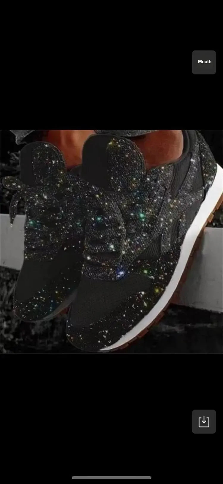 Scarpe Sportive Casual Donna 2020 Nuovo Stile Autunnale con Paillettes, Tacco in Spugna, Traspiranti, con Strass, Suola Spessa, per Studentesse, Taglie Forti