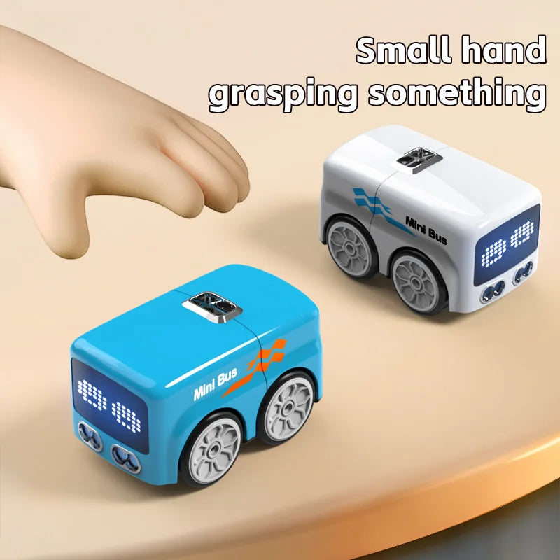 RC Magic Mini Bus Toy  Interactive Inductive Magic Follows Line Car Intelligent Smart Remote Control Cartoon Car Vehicle Toy
