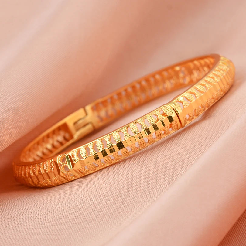 Bracciali color oro di Dubai per donne, bracciale etiope da sposa di Dubai, bracciale africano, gioielli arabi, bracciale con ciondoli dorati