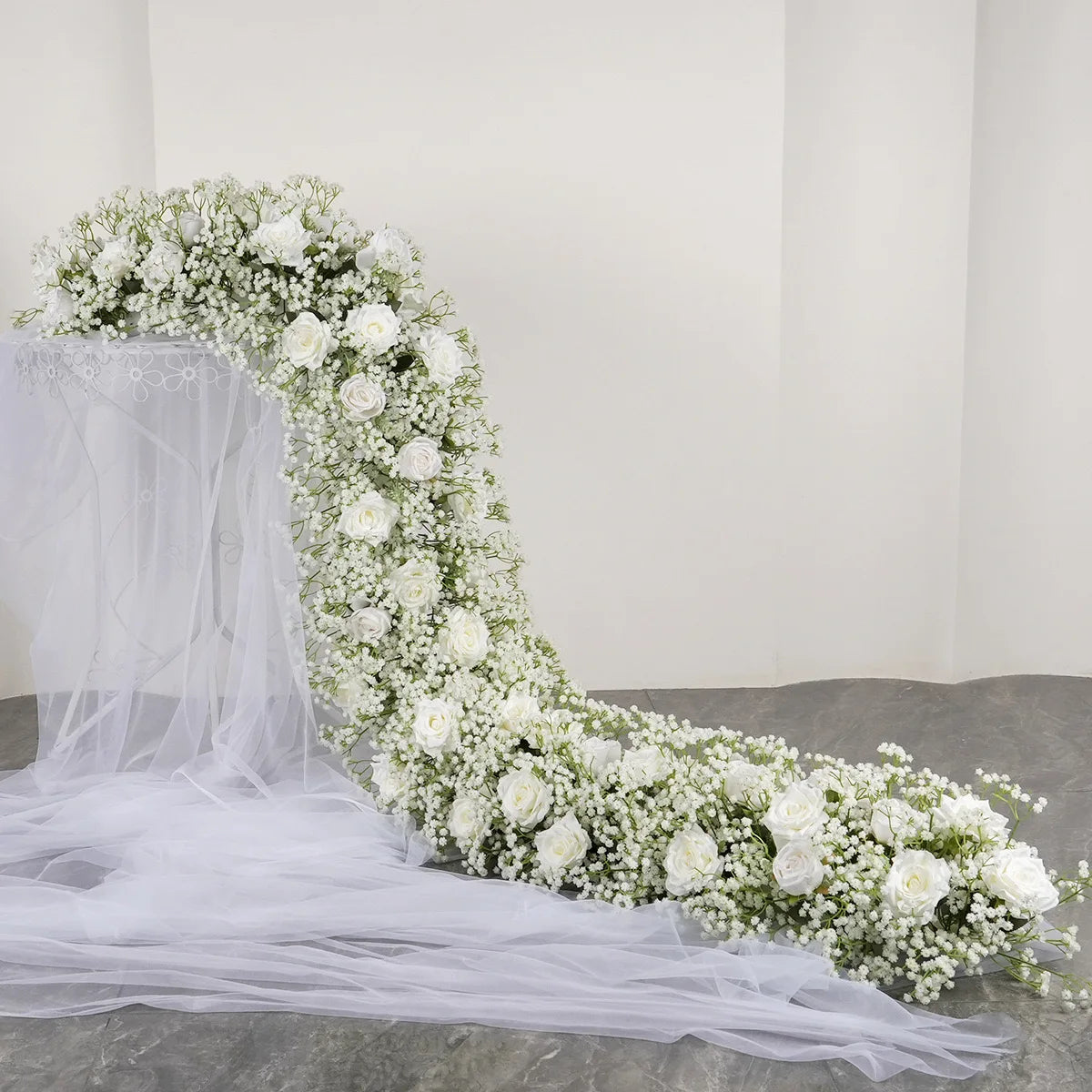 5D Luxury Artificial Flowers Wedding Decoration Table Long Runner Flower Row Floral Backdrop Arrangement Wall Arch Decor Props