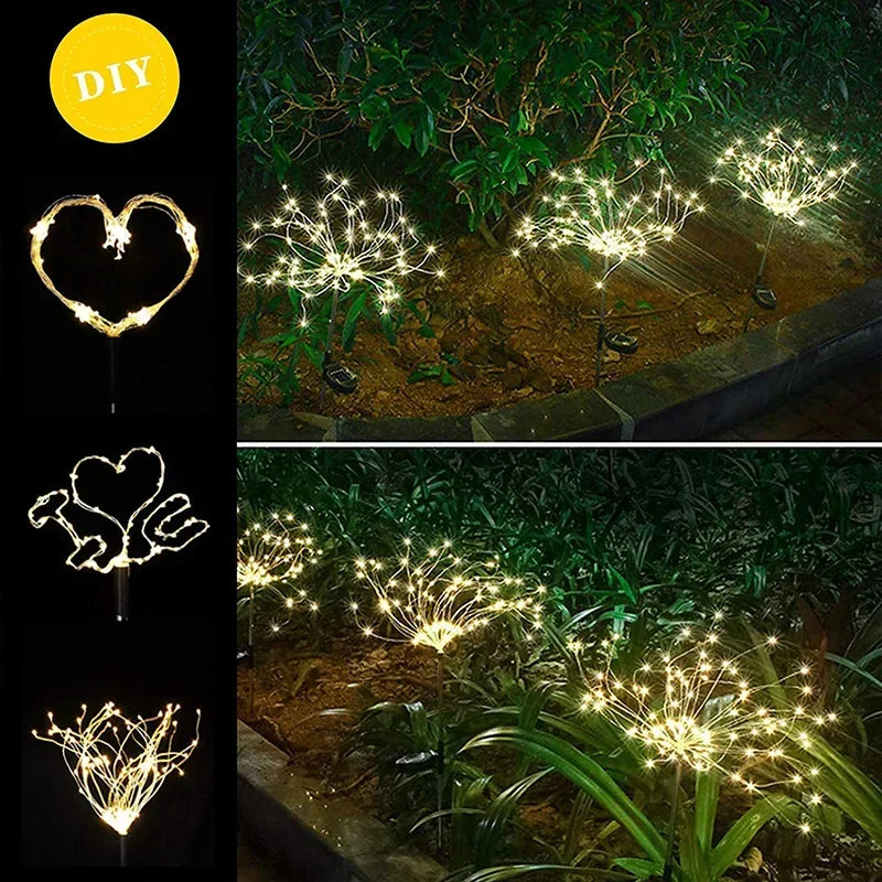 Ghirlanda Fuochi d'Artificio LED Solare da Giardino