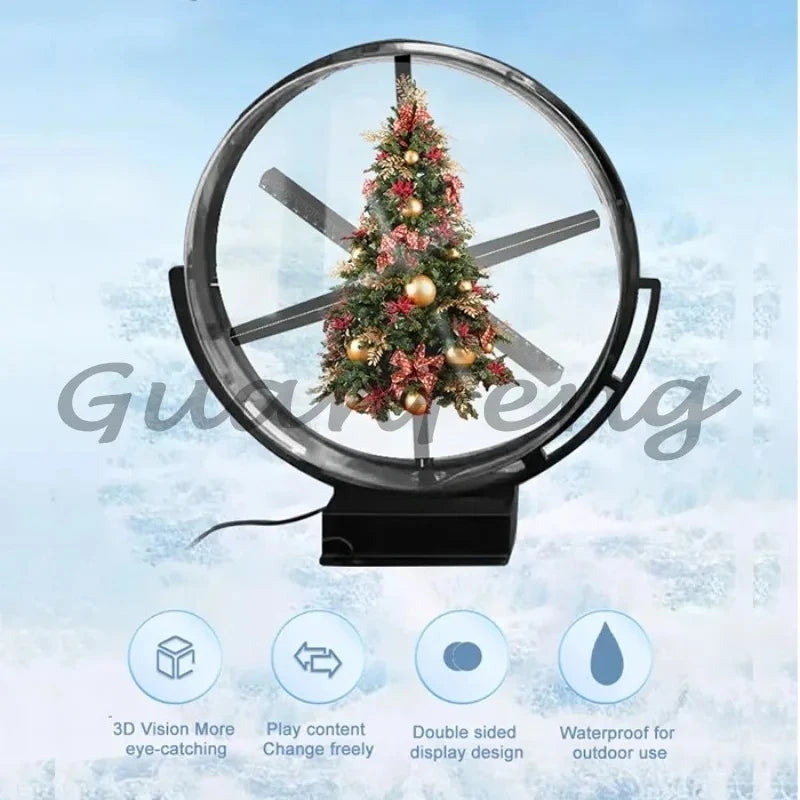 Outdoor Wall Mount Waterproof 3D Hologram LED Fan Display Single/Double Side Display 3D Hologram Advertising Equipment