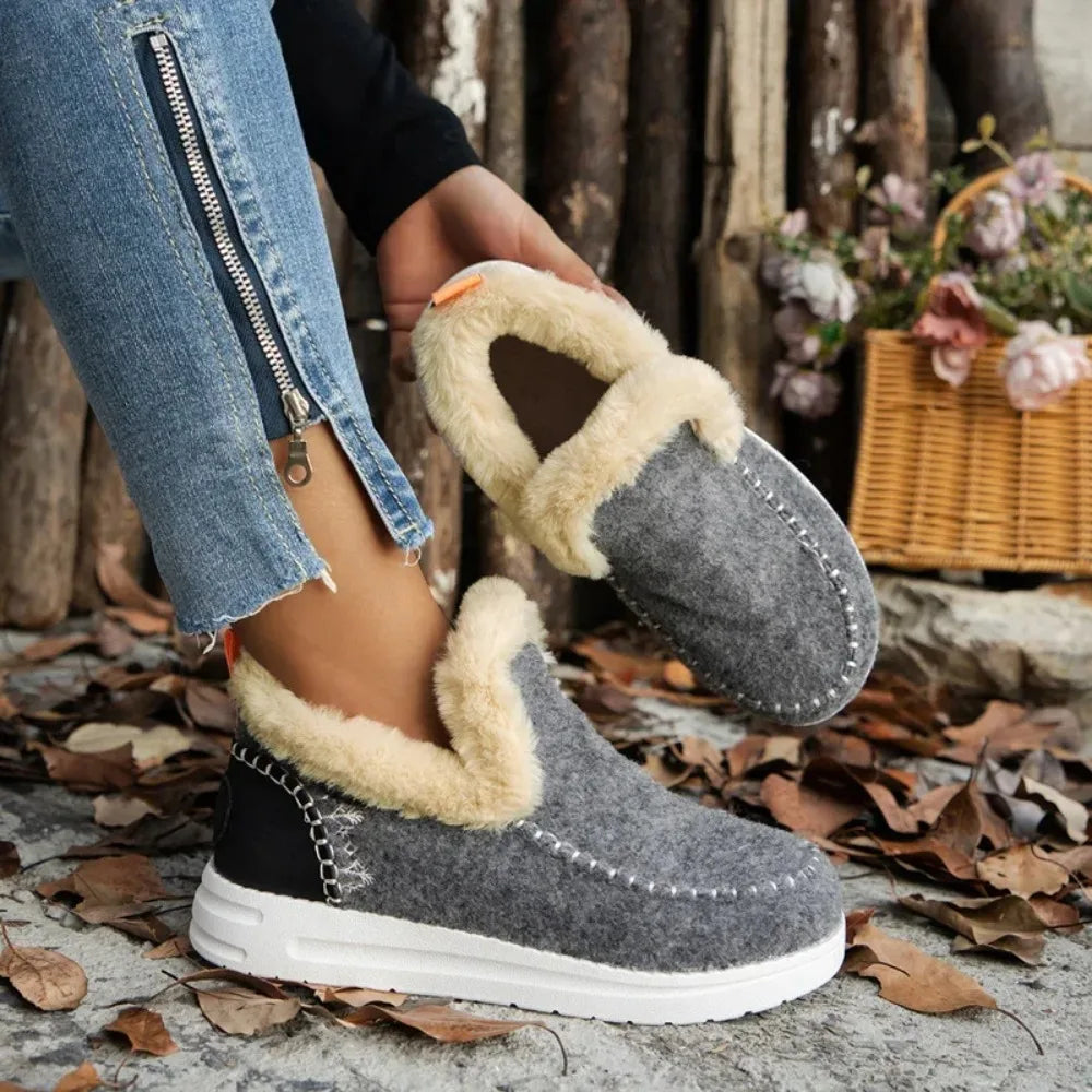 Stivali da neve da donna, scarpe da donna in peluche, slip-on, stivaletti con plateau, nuove botas mujer, calzature invernali da donna