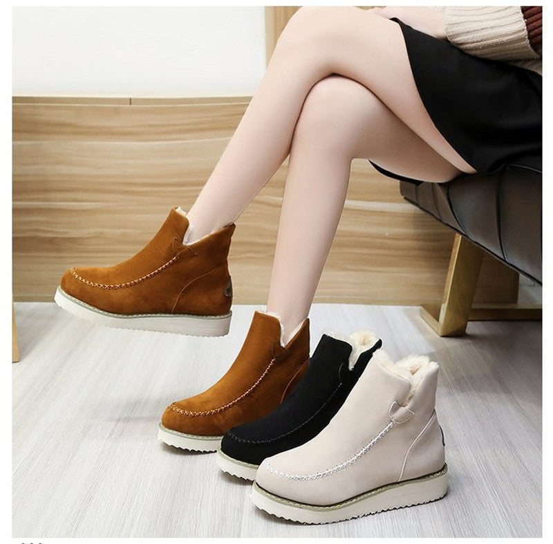 Stivali da neve Donna Slip on Stivaletti con plateau Scarpe da donna in cotone Stivaletti corti caldi casual invernali Donna Nuovi stivaletti Donna