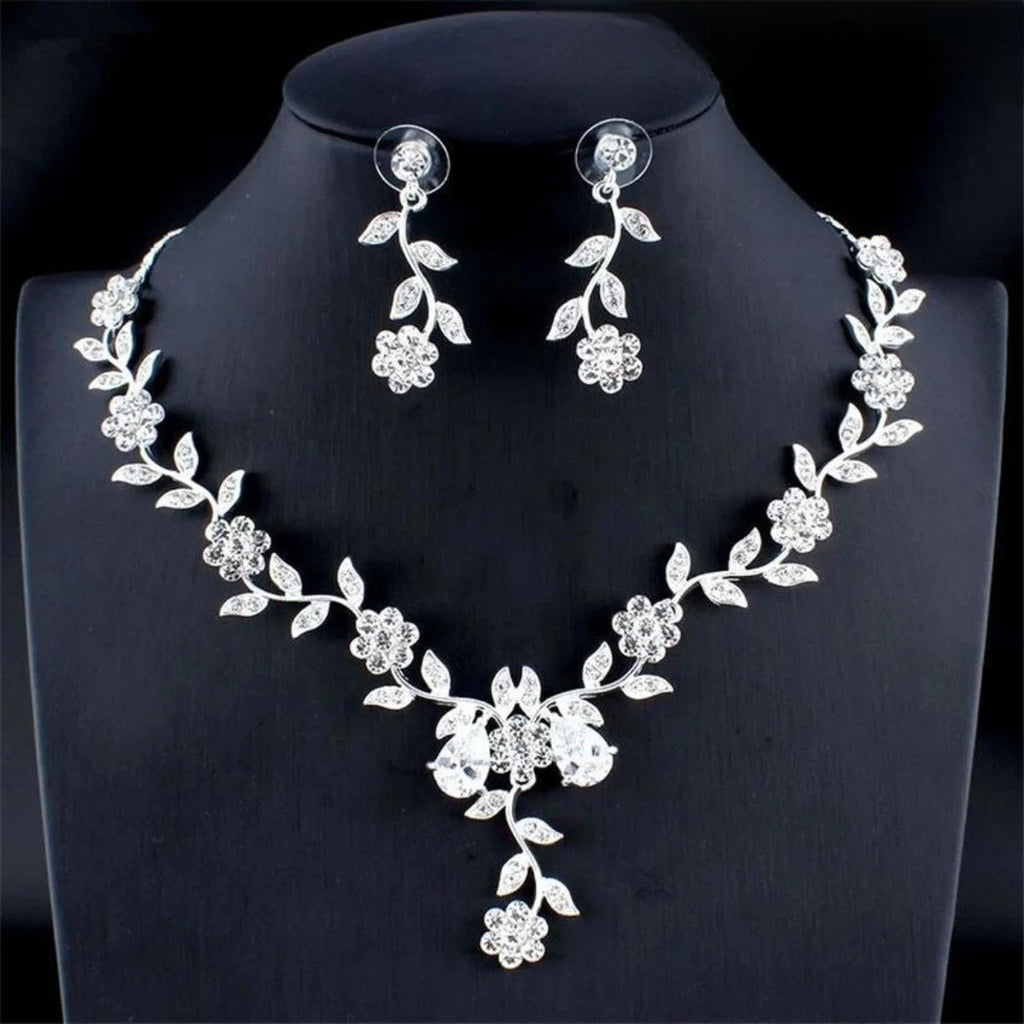 1 set di collane a catena con artigli intarsiati in rame alla moda, orecchini, set di gioielli, necessità quotidiane per feste di banchetti nuziali da donna