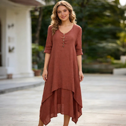 Abito Lungo Oversize Primaverile Maniche Lunghe
