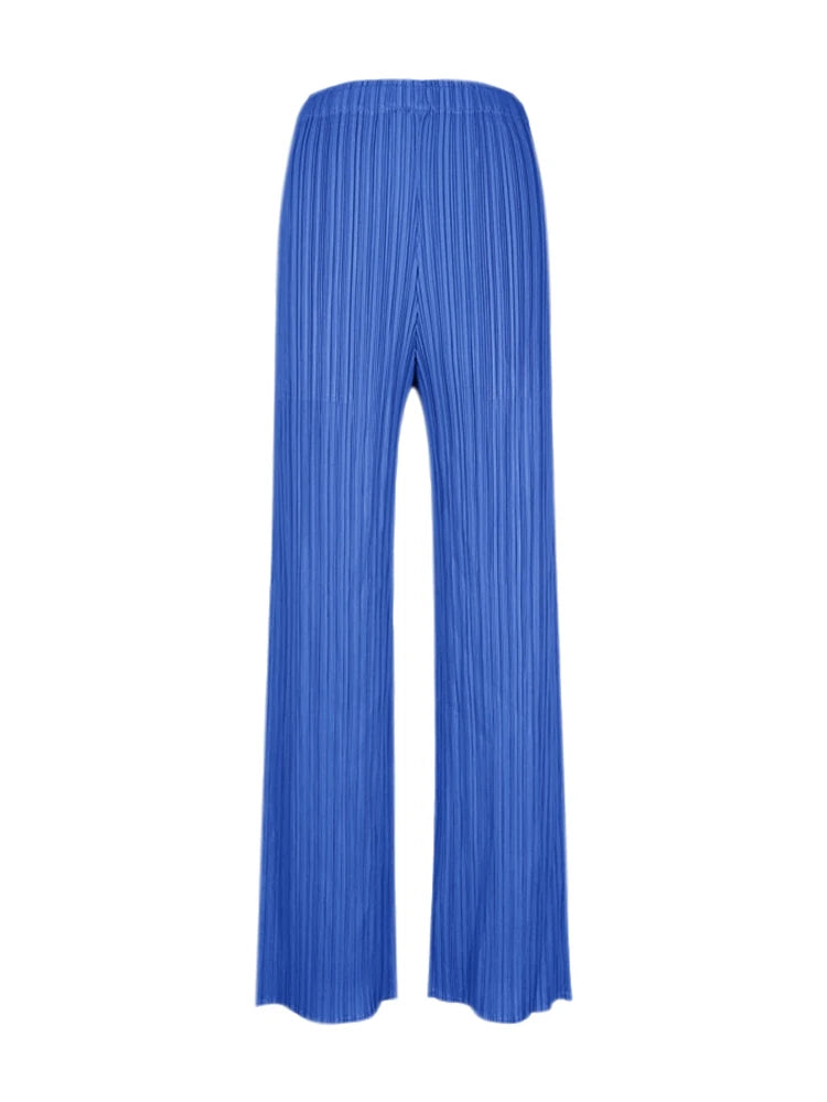 Pantaloni a vita alta a pieghe dritti larghi classici di design Miyake eleganti casual da donna primavera estate autunno disponibili