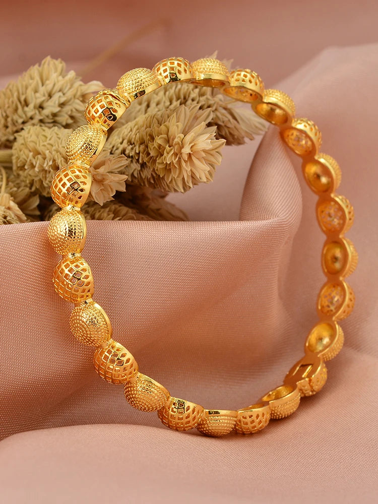 Bracciali color oro di Dubai per donne, bracciale etiope da sposa di Dubai, bracciale africano, gioielli arabi, bracciale con ciondoli dorati