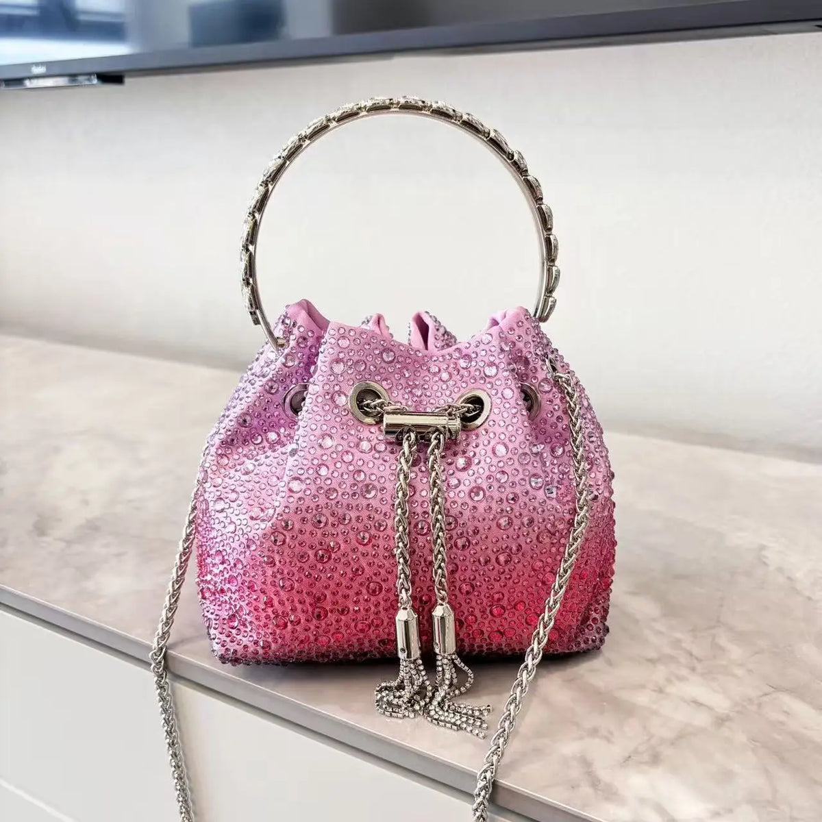 Borsa da donna di design di lusso Borsa con pochette con diamanti lucidi glitterati Borsa per banchetti per feste di nozze Borsa da sera con strass di cristallo
