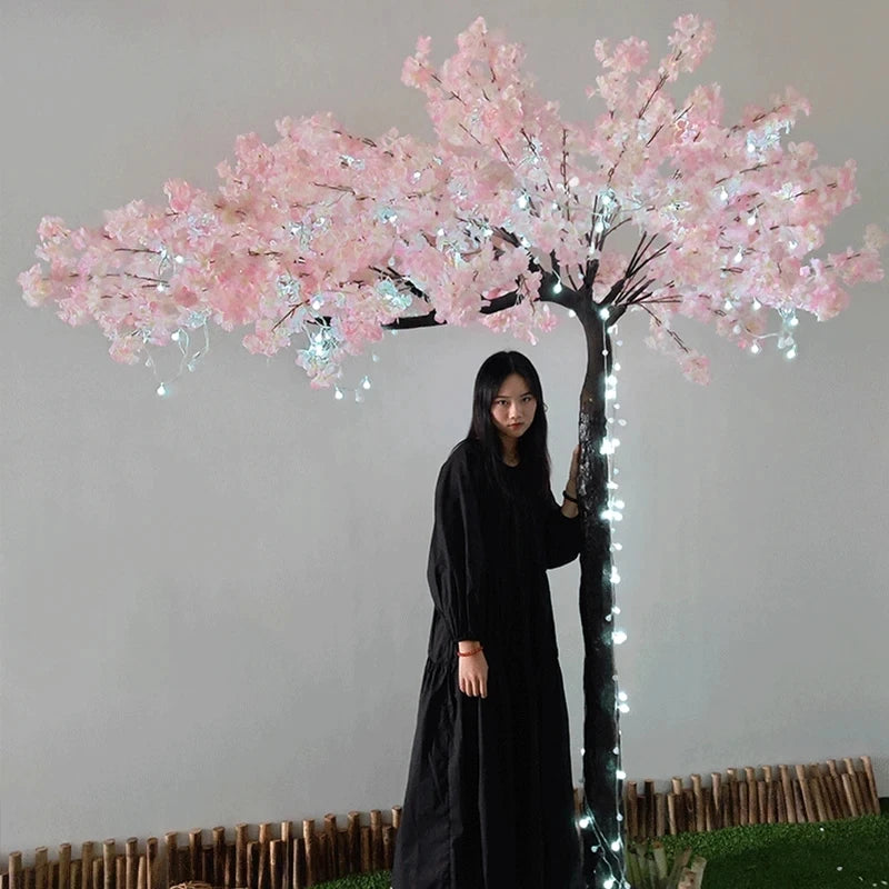 White artificial cherry blossom tree outdoor garden simulation cherry blossom tree wedding party hotel home decoration