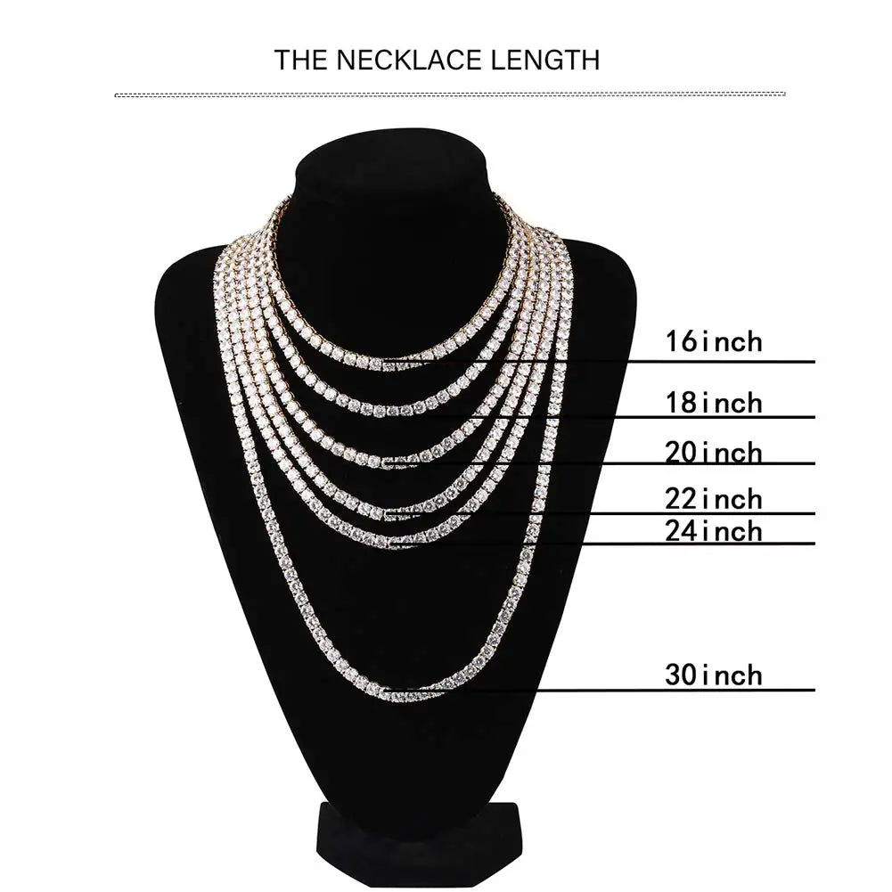 3mm 4mm 5mm 1 fila catena da tennis zircone bling materiale in rame collana hip hop uomo e donna gioielli ghiacciati nome inciso gratuito