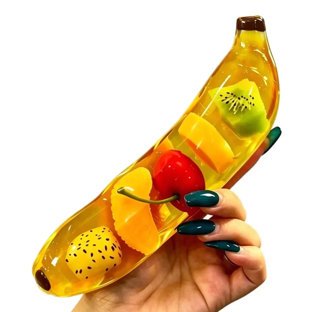Bouncy Rebound Banana Form Squeeze Fidget Toy Maltose‑Filled Sensory Play Device Stress Calming Gadget for Grown‑ups