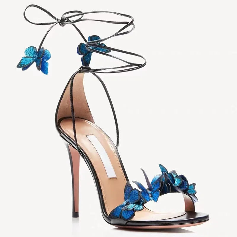 Sandali Donna Estivi 2026 con Tacco a Farfalla Sottile Giallo, Misura Piccola, Versatili, Sexy, con Cinturino Singolo, alla Moda