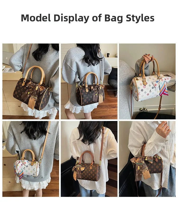 Borsa a Spalla Stile Boston 2026 Nuova Collezione Donna, Stampa Sensuale, Versatile, Borsa a Tracolla Singola a Cuscino, Design in Piccole Serie, Borsa a Mano