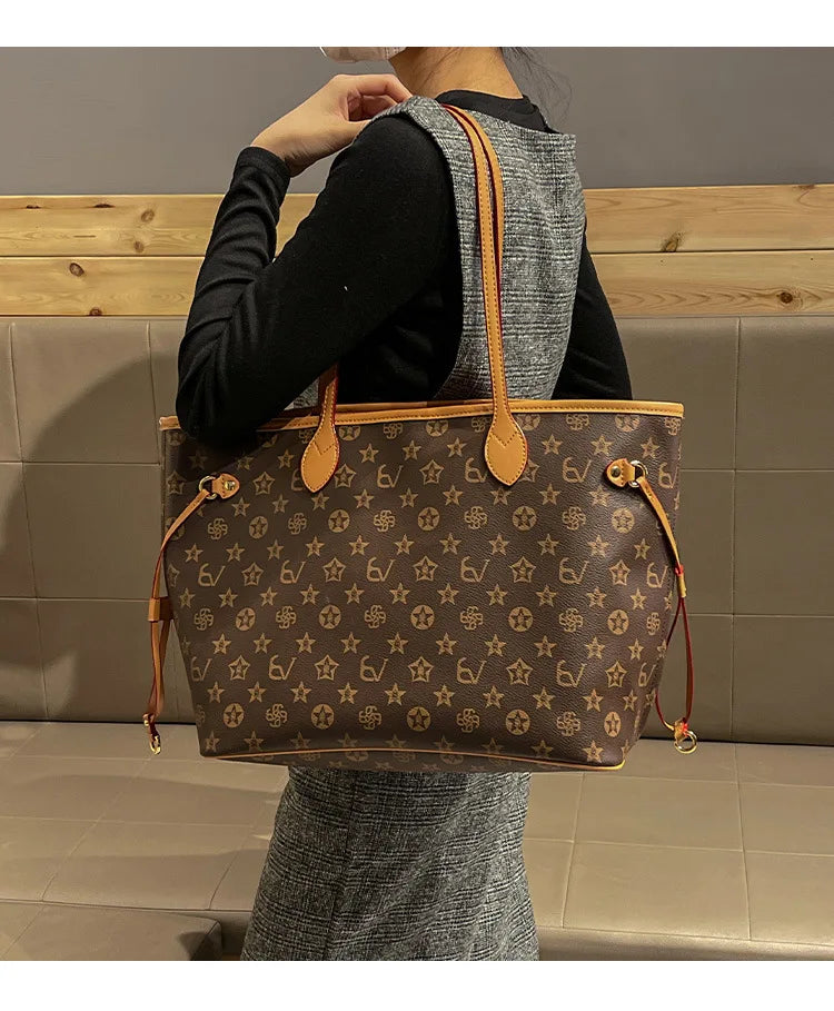 Elegante Borsa Fasciatoio in Pelle da Donna, Borsa a Tracolla Classica da Designer Parigino, Borsa a Spalla Grande Capacità da Donna, Popolare
