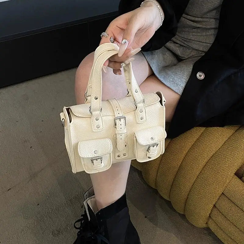 Borsa a Tracolla Stile Retrò Europeo e Americano, Borsa a Spalla Singola con Motivo Lychee, Borsa Messenger da Donna