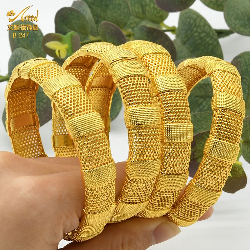 Braccialetti donna africana Dubai Color oro 24k bracciale gioielli indiani per le donne braccialetti arabi con ciondoli da sposa marchio di lusso