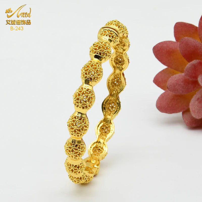 Braccialetti donna africana Dubai Color oro 24k bracciale gioielli indiani per le donne braccialetti arabi con ciondoli da sposa marchio di lusso