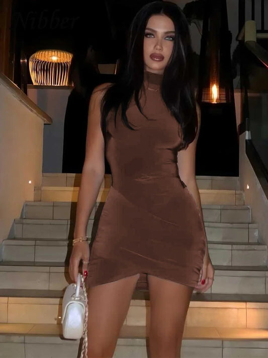 Vestito Bodycon Scollo Alto