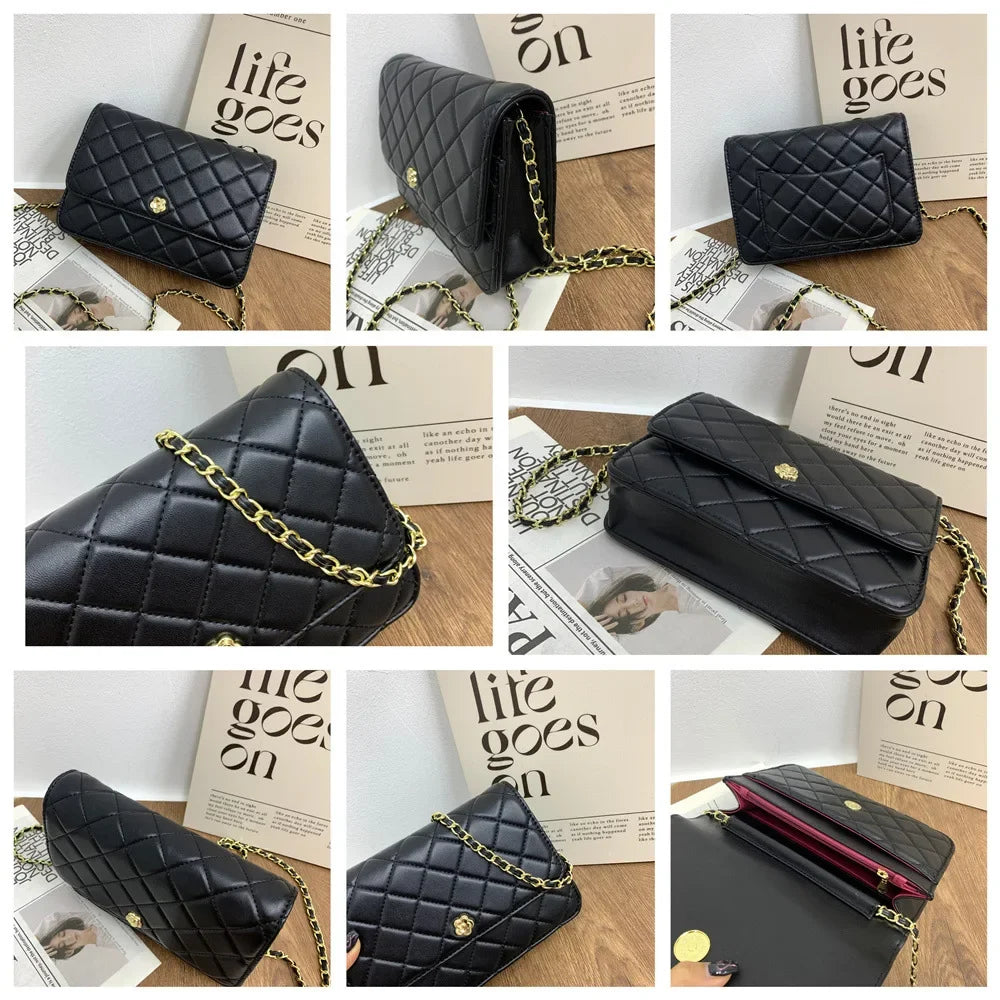 Borsa a Catena in Stile Tweed alla Moda, Nuova Borsa Quadrata Versatile, Borse di Nicchia, Borsa a Tracolla Singola per Donne