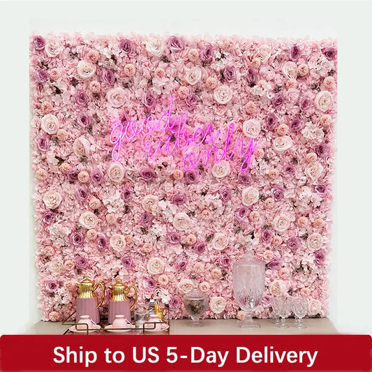 Silk Rose Backdrop Flowers Wall Wedding Decoration Customized Artificial Flower Wall Panel for Home Decor Backdrops Baby Shower