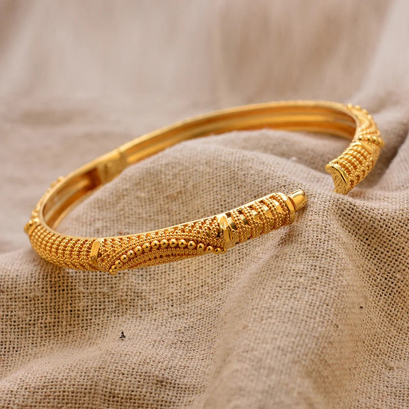 Bracciali Placcati Oro in Stile Dubai per Donne, Gioielli di Lusso per Matrimoni Arabi
