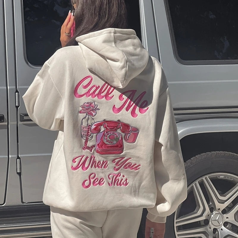Felpe con Cappuccio Y2k per Donne, con Ricamo Grafico e Lettere, Oversize a Maniche Lunghe, Stile Coquette, Abbigliamento Estetico Preppy per Ragazze Adolescenti