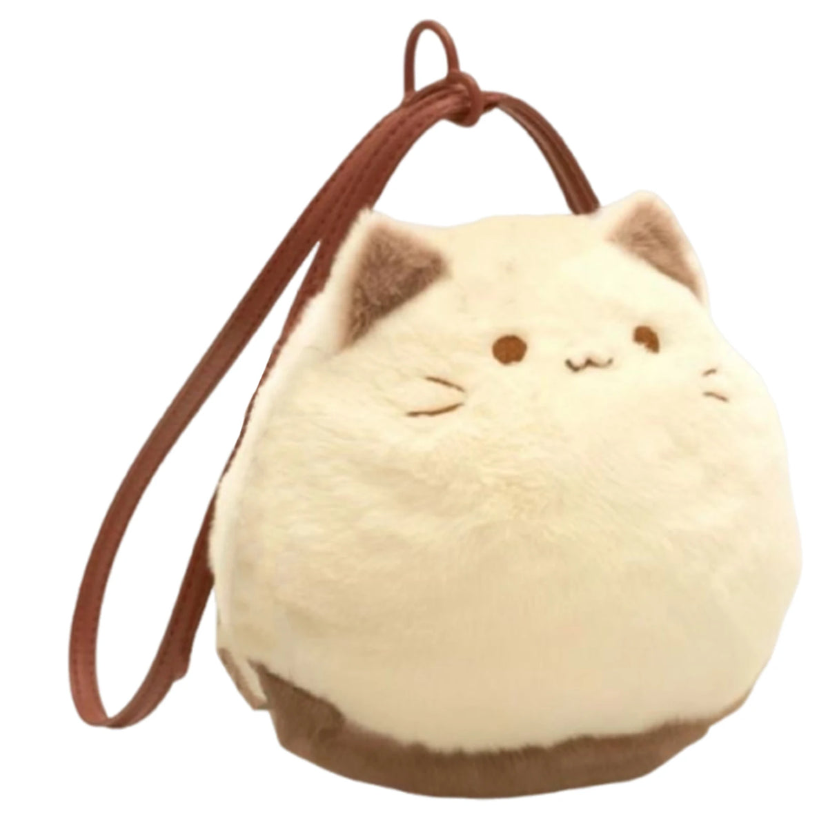 Cute Plush Cat Handbag Adorable Stuffed Animal Hand-Made Backpack Large Capacity Shoulder Bag Cartoon Daypack For Kids Girls