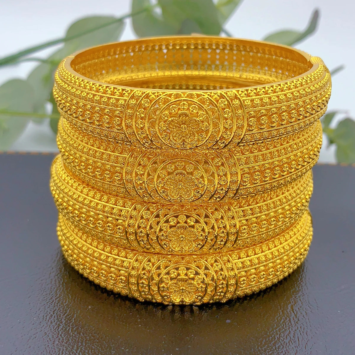 Bracciali e braccialetti di lusso placcati in oro di Dubai per donne, gioielli africani, etiopi, indiani, arabi, con ciondoli, per matrimoni e feste.