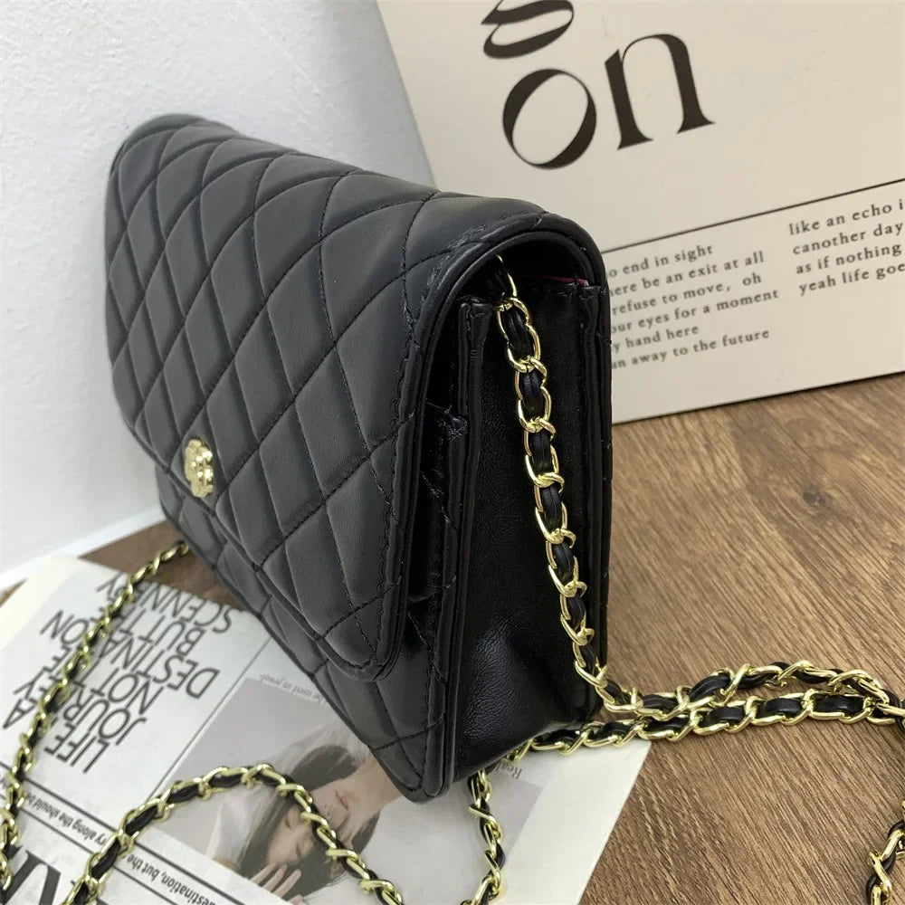 Borsa a Catena in Stile Tweed alla Moda, Nuova Borsa Quadrata Versatile, Borse di Nicchia, Borsa a Tracolla Singola per Donne