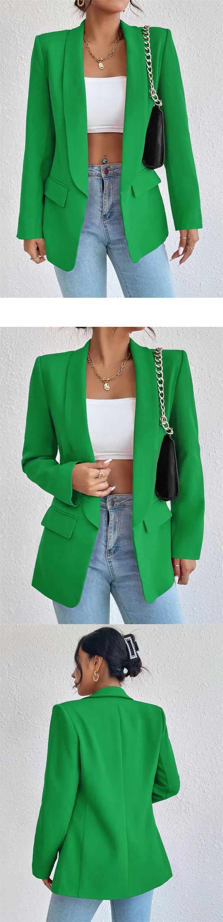 Coreano popolare rosa nuove capispalla donna 2024 moda femminile giacca primaverile casual manica lunga blazer nero cappotti
