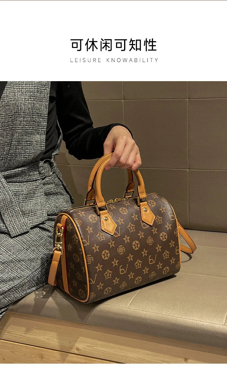 Borsa a Tracolla in Pelle per Donna, Borsa Messenger di Lusso di Marca Famosa, Design Classico ed Elegante