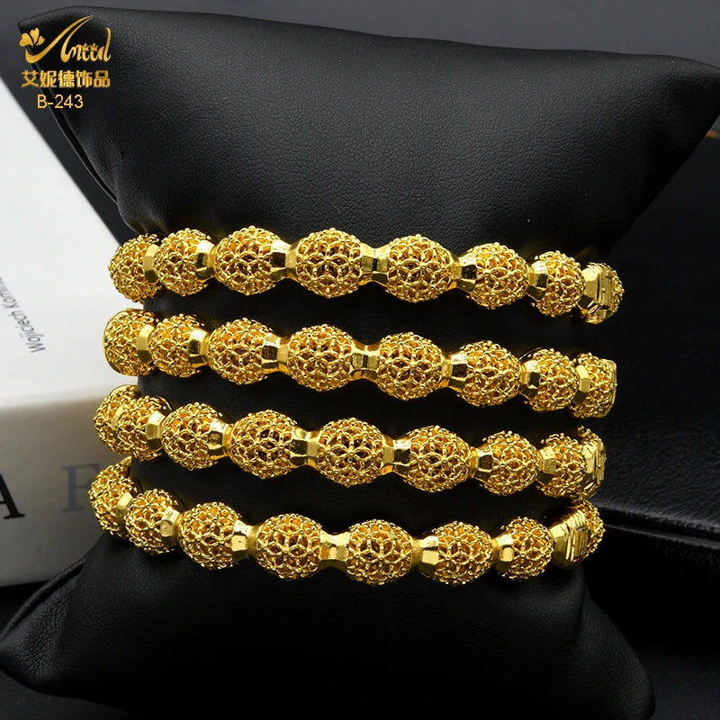 Braccialetti donna africana Dubai Color oro 24k bracciale gioielli indiani per le donne braccialetti arabi con ciondoli da sposa marchio di lusso