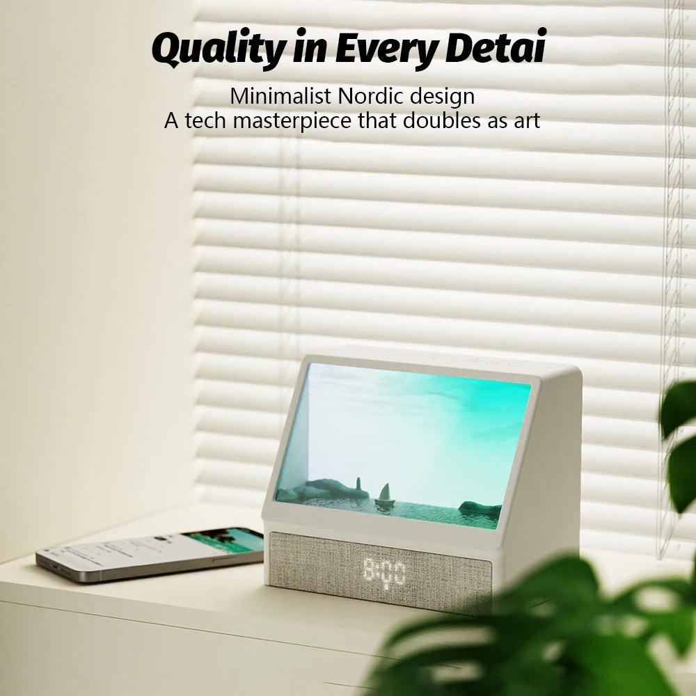 Despertador Sunrise, lámpara de noche con Bluetooth, decoración de mesa, luz de ambiente con mando a distancia y 5 niveles de brillo