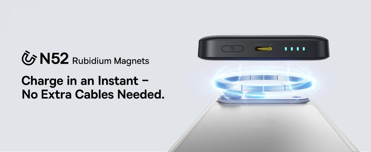 Baseus Power Bank Magnético de 22.5W 10000mAh Carga Rápida PD por Cable y Carga Inalámbrica de 15W Compatible con iPhone 17 Pro Max Samsung S26