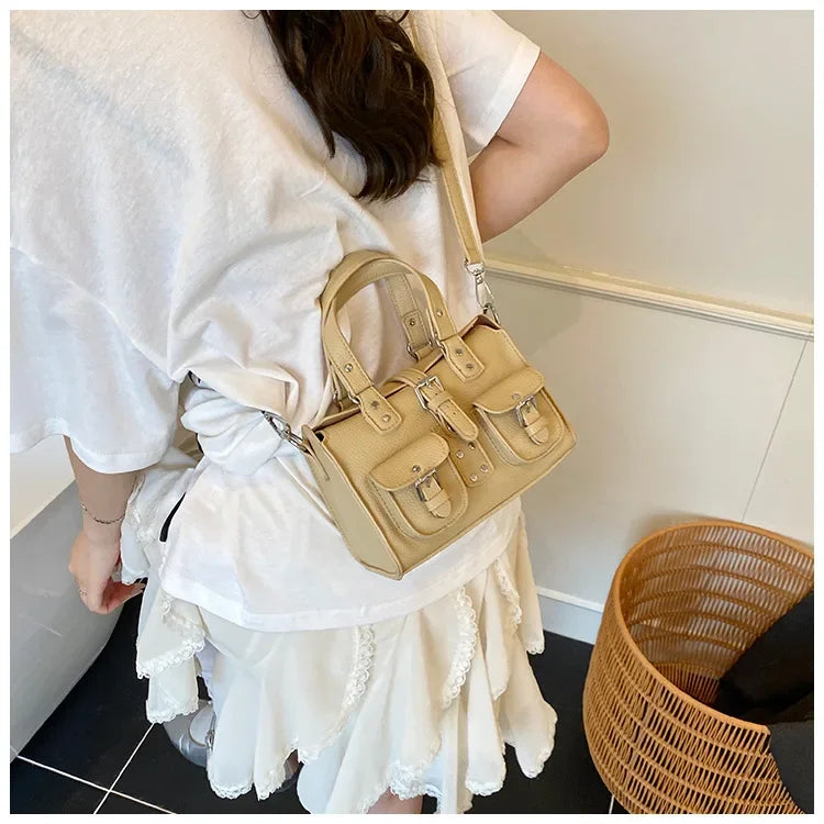 Borsa a Tracolla Stile Retrò Europeo e Americano, Borsa a Spalla Singola con Motivo Lychee, Borsa Messenger da Donna