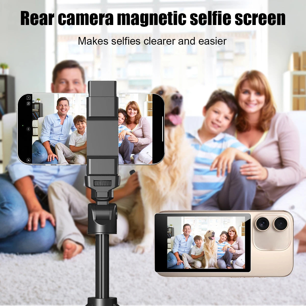 Wireless Vlog Mobile Magnetic Selfie Screen Using Phone Rear Camera for Selfie Vlog or Live Stream Compatible.