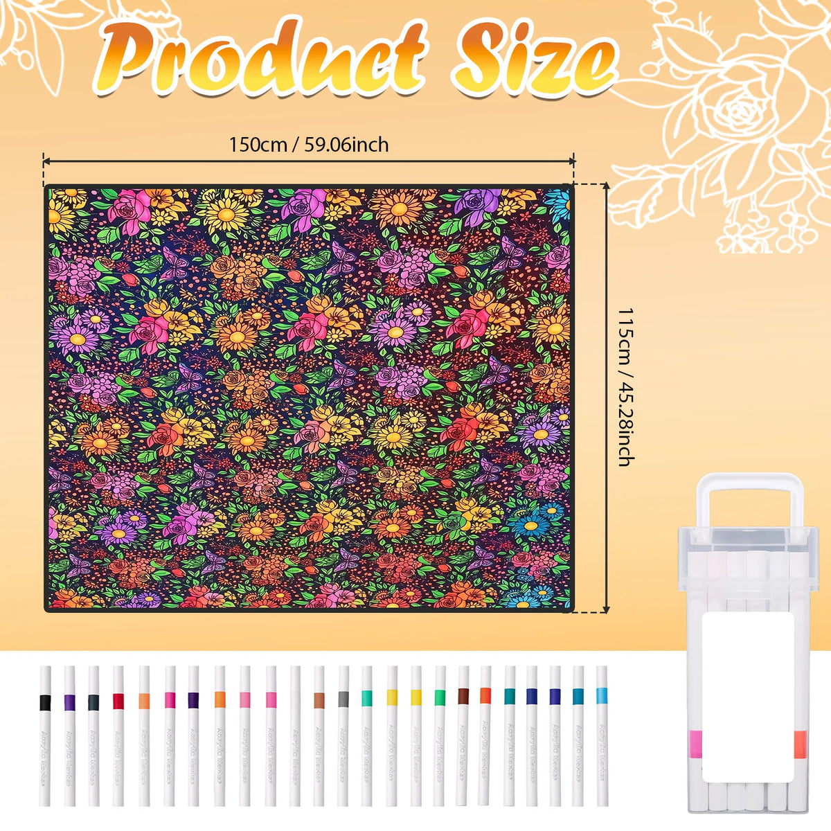 DIY Coloring Blanket Washable Reusable Fleece Throw Color Your Own Blanket Set with 24 Markers Kids Arts Crafts Gift