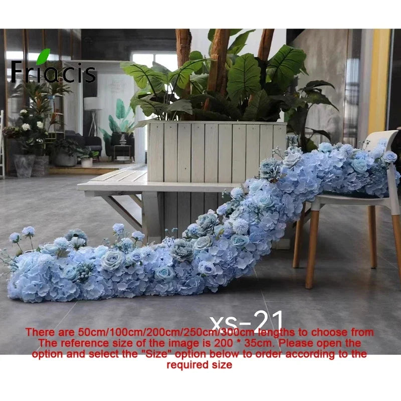 Event Table Floral Strip Silk Flower Row Wedding Backdrop Wall Decor Runner Arrangement Party Arch Deco Floral Celebration Props