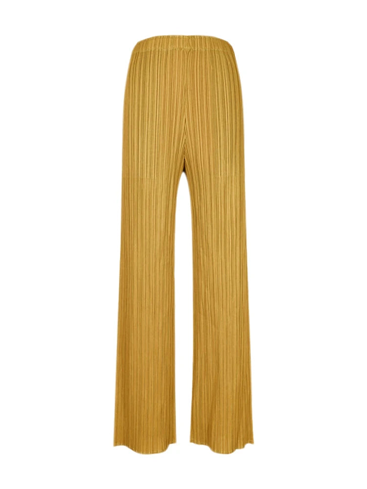 Pantaloni a vita alta a pieghe dritti larghi classici di design Miyake eleganti casual da donna primavera estate autunno disponibili