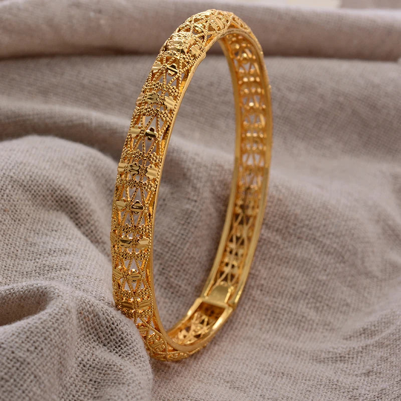 Bracciali Placcati Oro in Stile Dubai per Donne, Gioielli di Lusso per Matrimoni Arabi