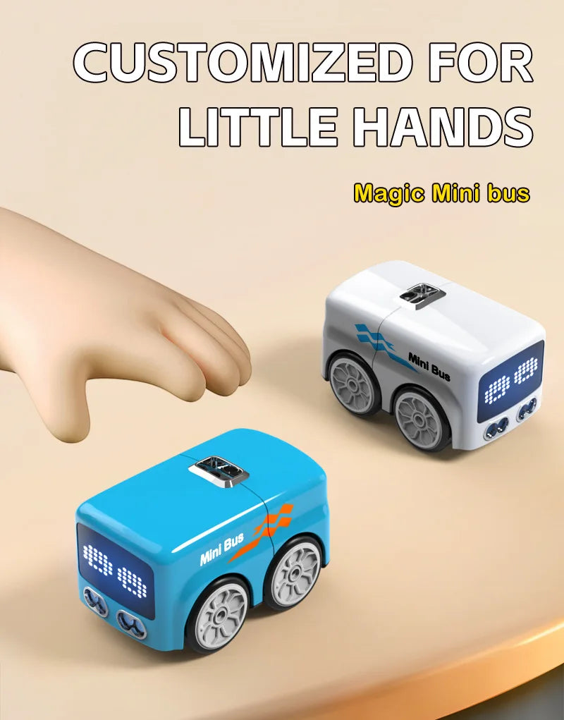 RC Magic Mini Bus Toy  Interactive Inductive Magic Follows Line Car Intelligent Smart Remote Control Cartoon Car Vehicle Toy