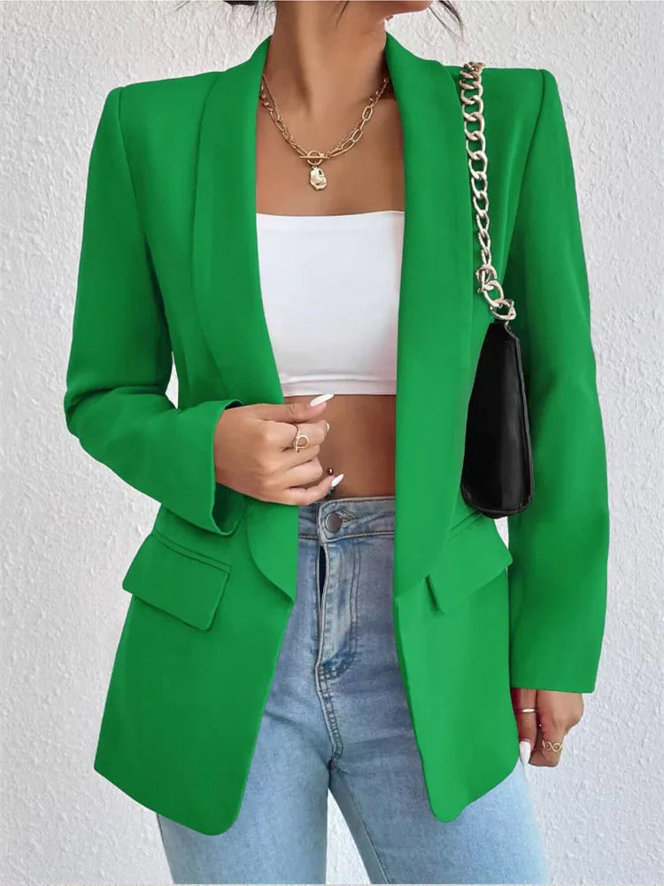 Coreano popolare rosa nuove capispalla donna 2024 moda femminile giacca primaverile casual manica lunga blazer nero cappotti