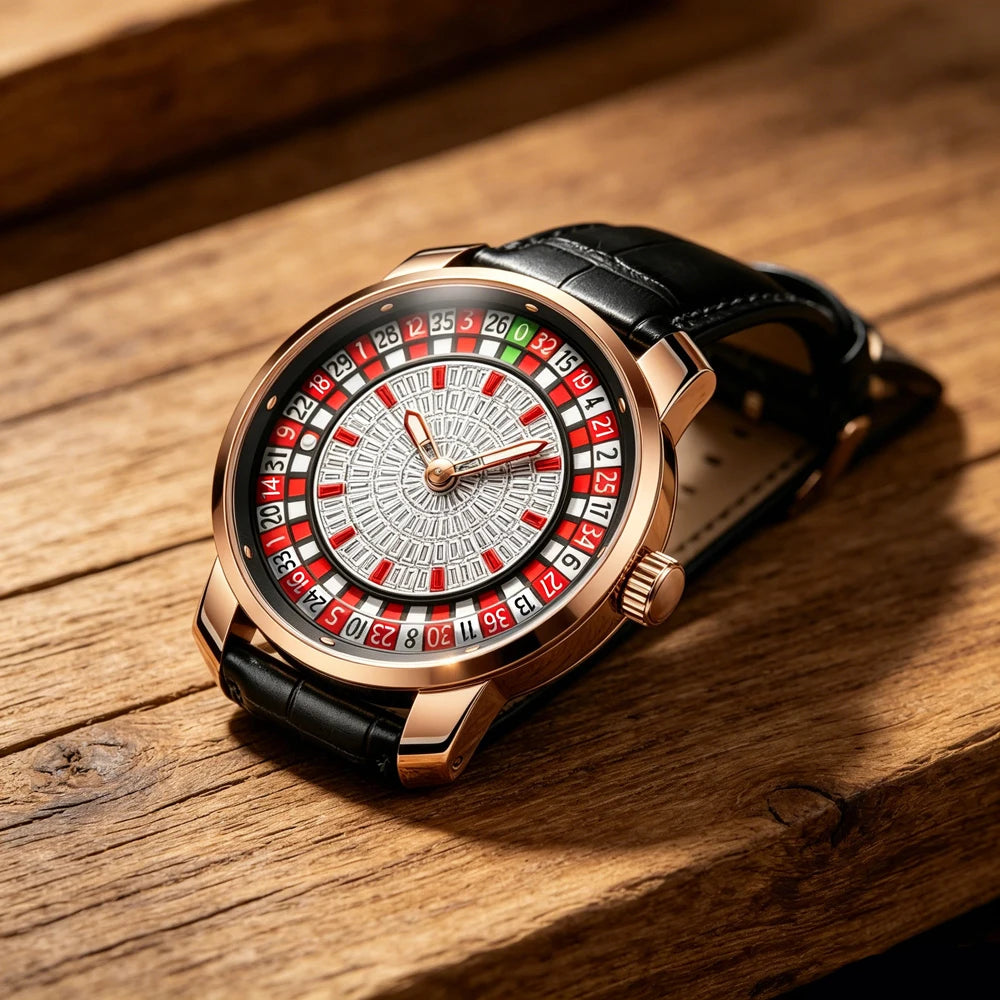 Orologio Meccanico Automatico da Uomo AILANG con Quadrante a Ruota, Cinturino in Pelle