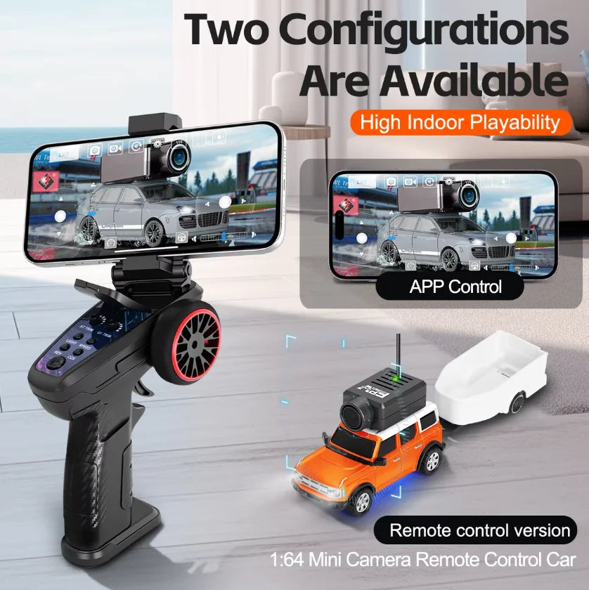 WLtoys 6406 1/64 Mini RC Car with 720P FPV Camera Wifi APP Control 2.4G Reomte Contorl Racing Vehicle Toy for Children