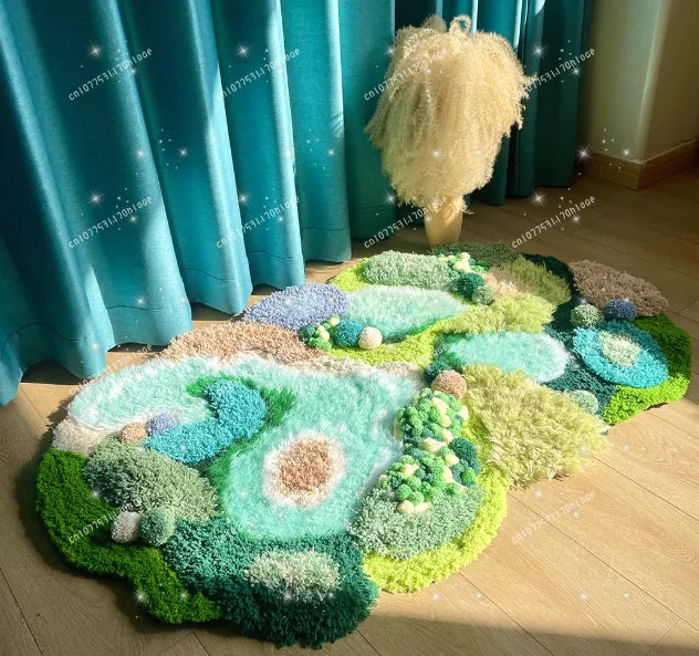 DIY Creative Hand-Woven Carpet Kit Home Decoration, This is a Material Kit, Carpet Accessories Need to Be Assembled by Yourself