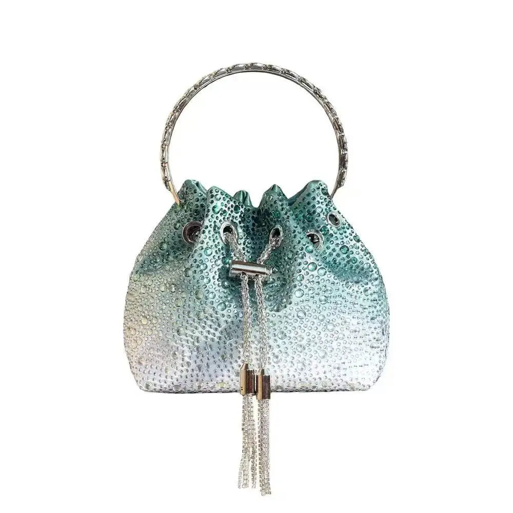 Borsa da donna di design di lusso Borsa con pochette con diamanti lucidi glitterati Borsa per banchetti per feste di nozze Borsa da sera con strass di cristallo